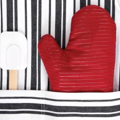 New 2-Pack Chilli Red Oven Mitt Set / Reliable Heat Protection Kitchen Linens