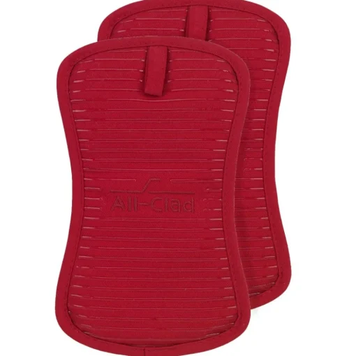Discount 2-Pack Chilli Red Potholder Set / Colourful, Heat-Safe Kitchen Must-Have Kitchen Linens