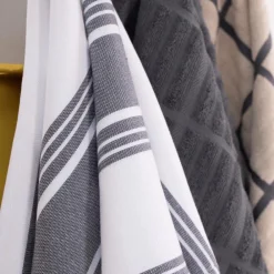 Hot 3-Pack Pewter Grey Dual Kitchen Towel Set / Classic Kitchen Towels with Modern Utility Kitchen Linens