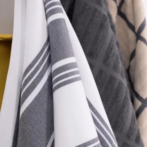 Hot 3-Pack Pewter Grey Dual Kitchen Towel Set / Classic Kitchen Towels with Modern Utility Kitchen Linens