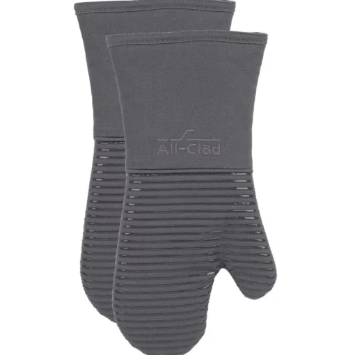 Online 2-Pack Pewter Grey Oven Mitt Set / Classic Elegance Meets Heat Protection Kitchen Linens