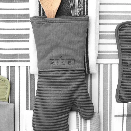 Online 2-Pack Pewter Grey Oven Mitt Set / Classic Elegance Meets Heat Protection Kitchen Linens