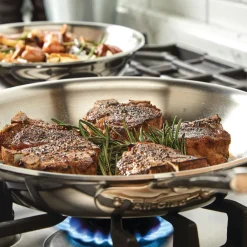 Hot 2-Piece Deep Skillet Set / D5 Polished Stainless (8.5-inch and 10.5-inch) Fry Pans & Skillets