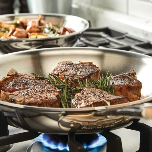 Hot 2-Piece Deep Skillet Set / D5 Polished Stainless (8.5-inch and 10.5-inch) Fry Pans & Skillets