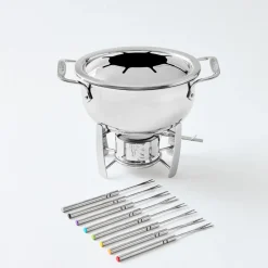 New 12-Piece Fondue Set, Stainless Steel Fondue Pot I Specialty Cookware