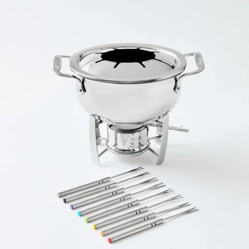 New 12-Piece Fondue Set, Stainless Steel Fondue Pot I Specialty Cookware