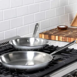 Hot 2-Piece Fry Pan Set / D3 Stainless Steel (10-inch and 12-inch) Fry Pans & Skillets
