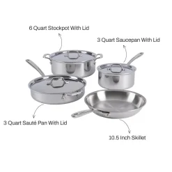Online 7-Piece Pots and Pans Set / D3 Stainless Everyday Collection Cookware Sets