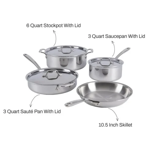 Online 7-Piece Pots and Pans Set / D3 Stainless Everyday Collection Cookware Sets