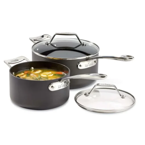 Outlet 2-Piece Sauce Pan Set / 2.5 and 4 Quart Essentials with Lids Sauce Pans & Sauciers