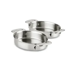 Clearance 2-Piece Stainless Steel Mini Oval Baker Set I Specialty Cookware