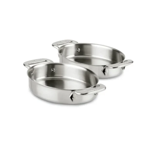 Clearance 2-Piece Stainless Steel Mini Oval Baker Set I Specialty Cookware