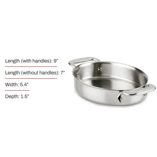 Clearance 2-Piece Stainless Steel Mini Oval Baker Set I Specialty Cookware