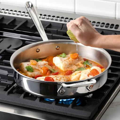 Hot 6-Quart D3 Stainless Steel Deep Saute Pan I Saute Pans