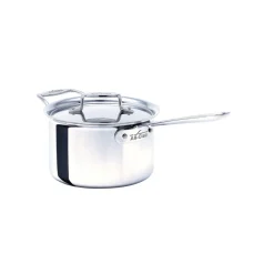 Clearance 4-Quart Sauce Pan with Lid / D5 Polished Stainless Cooking Power Sauce Pans & Sauciers