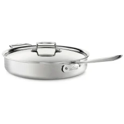 Hot 6-Quart Saute Pan with Lid / D5 Brushed Stainless Essential Saute Pans