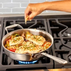 Hot 6-Quart Saute Pan with Lid / D5 Brushed Stainless Essential Saute Pans