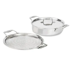 Best 4-Quart sauteuse with Splatter Guard / D5 Brushed Stainless Versatility Saute Pans | Strain & Splatter Guards