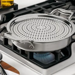 Best 4-Quart sauteuse with Splatter Guard / D5 Brushed Stainless Versatility Saute Pans | Strain & Splatter Guards