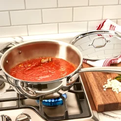 Outlet 5.5 Quart Stainless Steel Ragù Pan with Lid | Fry Pans & Skillets