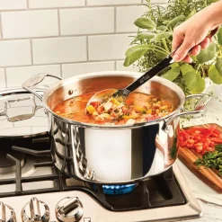 Online 8-Quart Stockpot with Lid / D5 Polished Stainless Cooking Excellence Soups & Stockpots