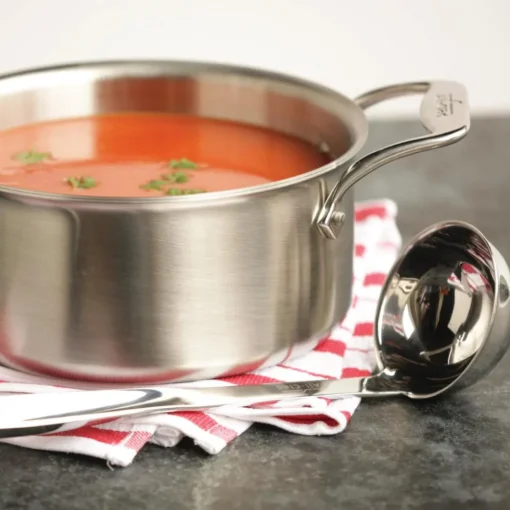 Hot Soup Pot and Ladle Set / 4-Quart Stainless Steel Cooking Essentials Soups & Stockpots