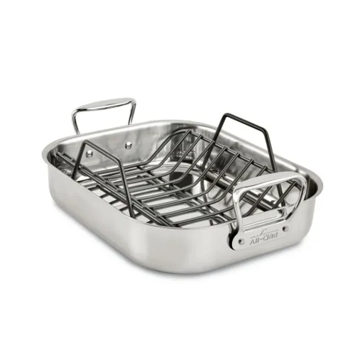 Hot 11 x 14-Inch Stainless Steel Small Roaster With Rack I Roasters | Specialty Cookware