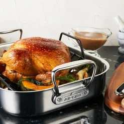 Hot 11 x 14-Inch Stainless Steel Small Roaster With Rack I Roasters | Specialty Cookware